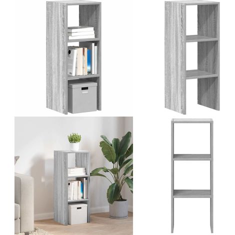 vidaXL Bücherregal Stapelbar Grau Sonoma 30x30x80 cm Holzwerkstoff (1/5)