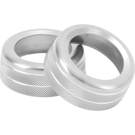 2 bagues de commutateur AC en alliage d'aluminium pour Panamera 10-16, couvercles de bouton de climatisation argentés, remplacement de qualité (1/5)