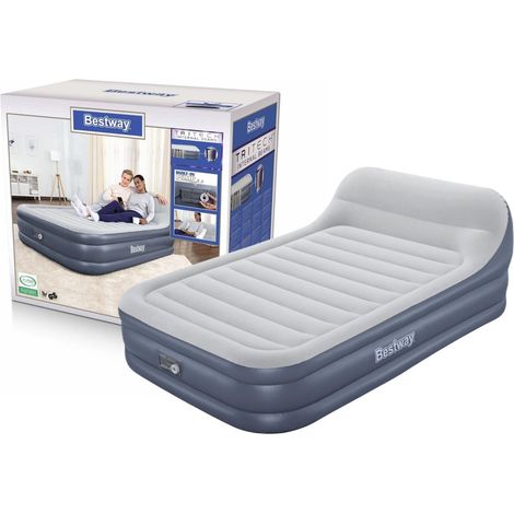Inflatable bed - BESTWAY - 67923 - Tritech™ SleekFlow™ - 2 places. 226 x 152 x 84 cm. headboard. integrated pump