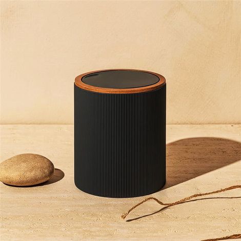 Exagonshop Pattumiera 5L in plastica nero London
