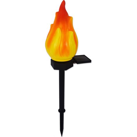 Lampe solaire transfrontalière à effet flamme simulée, idéale pour la décoration de cour et d'extérieur, ambiance créative, lampe de jardin à flamme unique. (1/5)