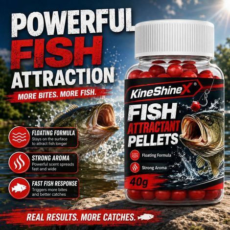 KineShineX Fischlockstoffgranulat, schwimmend, stark duftender Angelköder, geeignet für Karauschen, Karpfen und Barsche, zum Angeln in freier Natur und zum Anfüttern (1/5)