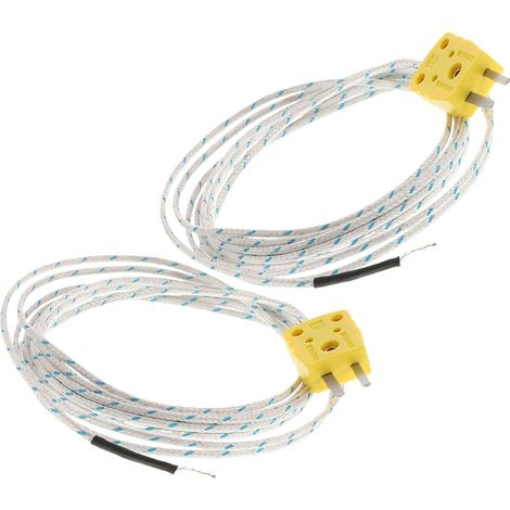 2 Pièces Sonde de Température Thermocouple Type K 3 Mètres, Mini Capteur 50 Câble Souple en Fibre de Verre et Abs, Tête Compacte, Réponse Rapide, Usage pour Fours et Petits Appareils (1/5)