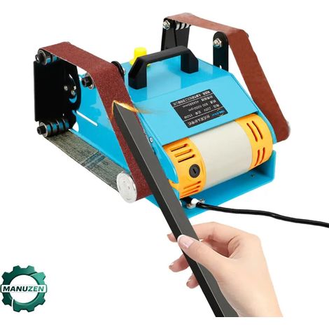 Manuzen - Ponceuse à bande double tête 950 W – angle réglable – Bleu (1/3)