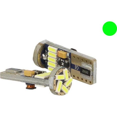 Lampadina Led Canbus T10 W5W 15 Smd 4014 Verde No Errore Check Luci 12V Senza Polarita (1/3)