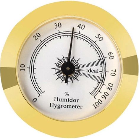 Hygromètre à cigares mécanique rond, hygromètre analogique d'intérieur pour humidificateurs à cigares (1/4)