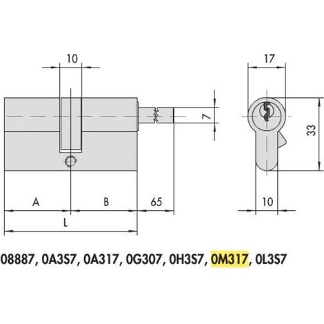 CILINDRO CISA CON CODOLO ASTRAL TEKNO iNOVATE CON TESSERA DI PROPRIETA  MM.85  55-30P (1/2)