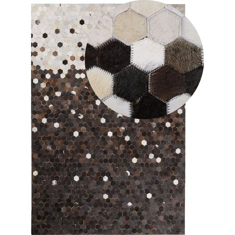 Teppich EYIM Braun 140 x 200 cm Echtleder