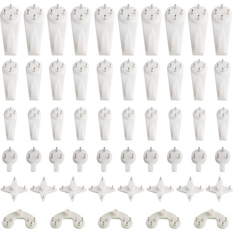Kit de suspension sans clous, lot de 100 crochet sans trace pour murs durs, cadres photos sur plaques de plâtre (1/5)