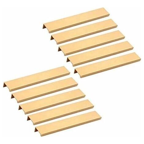 Poignée Invisible pour Meuble 160mm (Lot de 10) - Poignée d'Armoire de Cuisine et Tiroir en Finition Or - Installation Facide et Design Moderne (1/5)