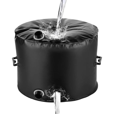 Bolsa de almacenamiento redonda para base de sombrilla de 40 litros,negro,45 kg (1/5)