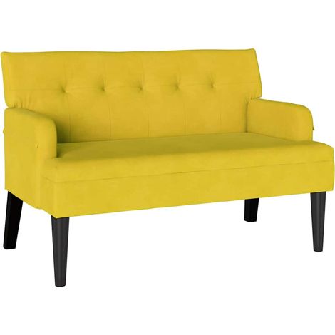 Chesterfield Bench Yellow 112 x 65.5 x 75 cm Velvet vidaXL