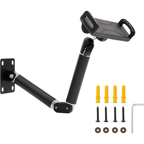 Support Mural Tablette en Aluminium Rotatif à 360 ° Support Extensible Mural Tablette à Bras Long Compatible avec Toutes Les Tablettes de 4 à 13 (1/5)