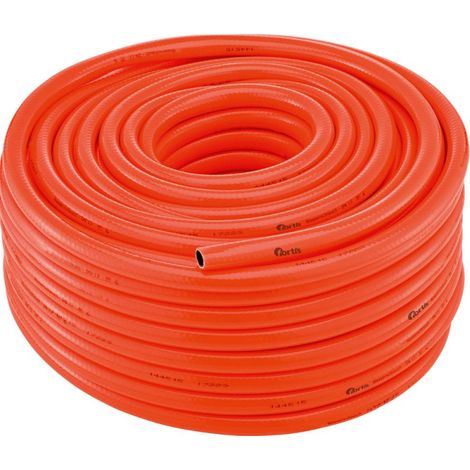 Tuyau d'eau de sécuritéPVC. orange vif. 19x3.25mm. 50m FORTIS (Par 50)