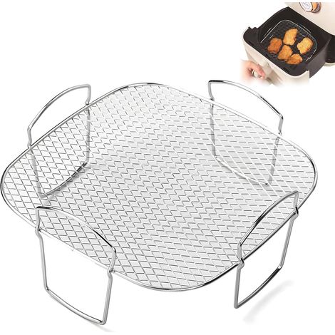Airfryer-Gitterrost, Zubehör für Airfryer aus Edelstahl 304, kompatibel mit Lufttrocknern, Dampfgarern und den meisten Kochgeräten.