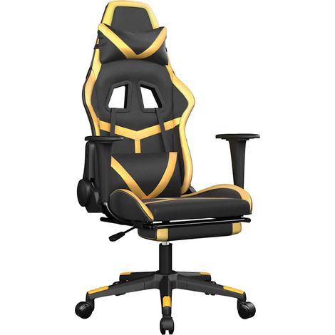 Maison Exclusive - Sedia da Gaming con Poggiapiedi Nero e Oro in Similpelle (1/5)