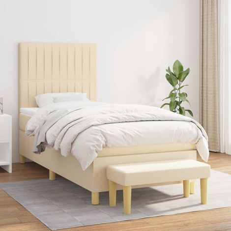 Boxspringbett mit Matratze Creme 100x200 cm Stoff (1/5)