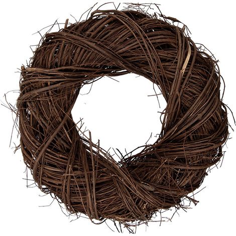 Couronne décorative en rotin marron Ø 35 x 9 cm pour une décoration intérieure chaleureuse - PANGIVO (1/2)