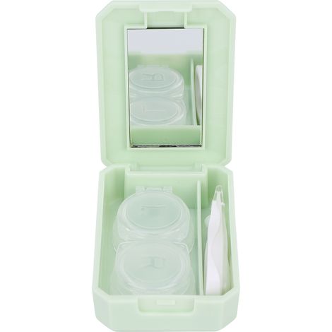 Porte-lentilles Avocat vert - Boîtier tendance & pratique pour lentilles de contact, étui de transport portable, kit de rangement (1/5)