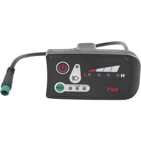 LED-Leistungsanzeige für Elektrofahrräder, mit wasserdichtem 5-poligem Stecker für 22,2 mm Lenker, 24 V. (1/4)