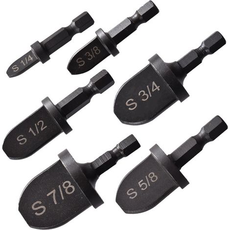 Lot de 6 écarteurs de tuyaux noirs, écarteurs de tuyaux noirs impériaux pour la réparation de tuyaux en cuivre de climatisation, écarteur électrique avec poignée hexagonale (1/5)