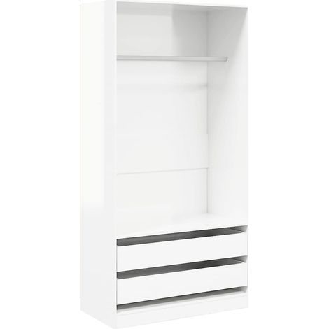 Maison Exclusive - Armadio Bianco Lucido 100x50x200 cm in Legno Multistrato