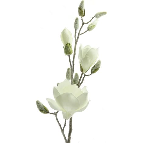 Magnolienzweig Weiß geeist 80 cm - Kunstblumen