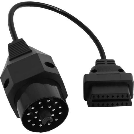 Câble Adaptateur OBD Mâle 20 Broches Rond vers OBD2 Femelle 16 Broches Connecteur, Connector pour Scanner de Diagnostic 20 Pin obdii Voiture BMW E36 E38 E39 E46 E53 X5 Z3 (1/5)