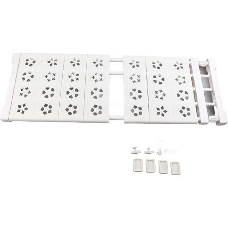 Étagère de penderie extensible blanche sans perçage, séparateur télescopique, largeur 24 cm, longueur 75-120 cm / 29,5-47,2 pouces (1/5)