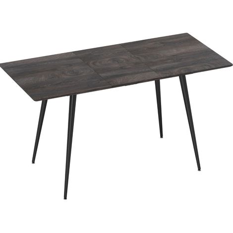 Ausziehbarer Esstisch 120-160 cm aus grauem Holz mit Stahlbeinen (1/5)