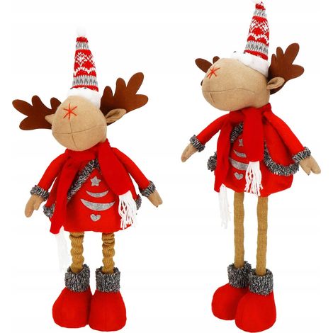RENNA NATALIZIA TELESCOPICA SOTTO L'ALBERO 65cm DECORAZIONE NATALIZIA