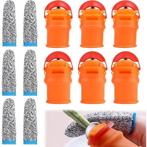 lalago 6 Ensembles Coupeur de Pouce, Silicone Couteau À Pouce, Séparateur Coupe Pouce avec Doigt Anti-Coupure en HPPE, Couteau