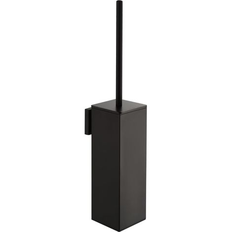 Wall Mounted Toilet Brush, Black 304 Stainless Steel Wall Mounted Square Bathroom Toilet Brush (1/5)