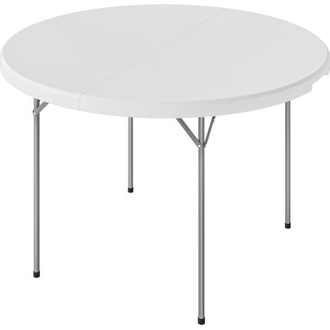 Outsunny Tavolo da Picnic Robusto 120x120 cm, Bianco
