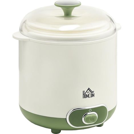 Yaourtière Électrique pour Yaourt Grec avec Filtre et 2 Récipients 1,5L 20W Blanc Compact (1/5)