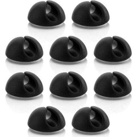 10x Attaches Support de Câble Gestion des Câbles Fixation des Câbles Organisateur de Câbles pour câbles jusqu'à 8 mm Attaches de Câble Fixation des Câbles Gestion des Câbles Noir (1/4)