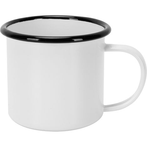 Verdickter Emaillebecher, 350 ml, ideal für Kaffee, Wein und Wasser – weiß und umweltfreundlich (1/5)