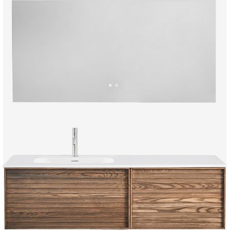 Ensemble meuble de salle de bain en bois Solea avec lavabo intégré SKLUM