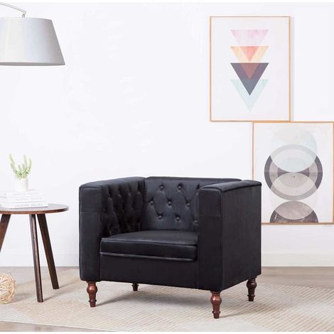 vidaXL Fauteuil noir velours (1/5)