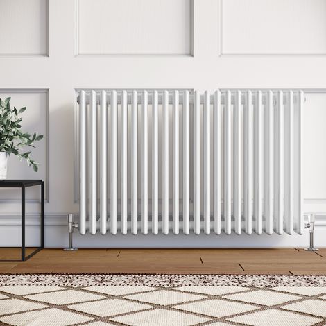 ELEGANT Horizontal Column Radiator White Radiator Cast Iron Radiator Triple Column Radiator Rads 600 x 999 mm (1/5)