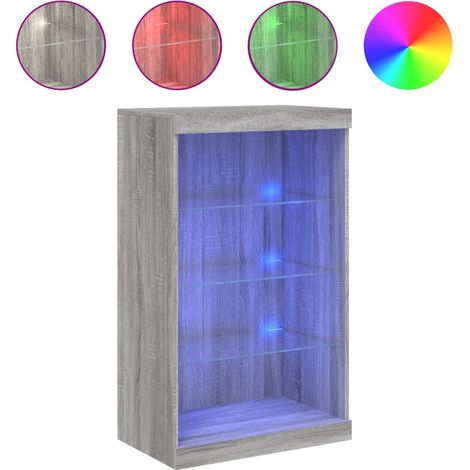 Maison Exclusive - Aparador con luces LED gris Sonoma 60,5x37x100 (1/5)