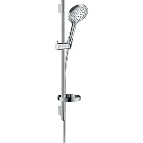 Hansgrohe – Colonne de douche 120 3 jets avec flexible 1600 mm – Finition chrome – Douchette PowderRain – Curseur réglable – 27654000