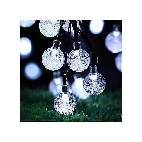 Lampe solaire d'extérieur, 6,45 m, 30 LED, lampe d'extérieur, 8 modes de jardin, de jardin, de jardin, de fête, de fête, d'intérieur et d'extérieur (couleurs blanches)