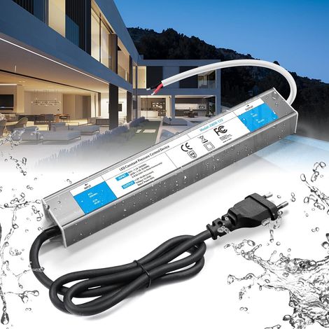Transformateur 220V 12V Power Supply Alimentation 200W DC LED Driver Continu IP67 Transformer Etanche Extérieur Adaptateur 16.6A Transfo Controleur 220V AC à 12V DC, Pour Ruban LED (1/5)