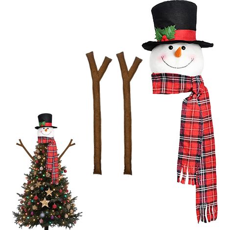 Topper De Sapin Bonhomme De Neige Mignon Bonhomme Neige Cime Sapin Décor De Cime Pour Les Fêtes Pour Des Fêtes D'Hiver Et Décorations De Maison, Fournitures De Fête Et Ornements Mignons Pour (1/5)