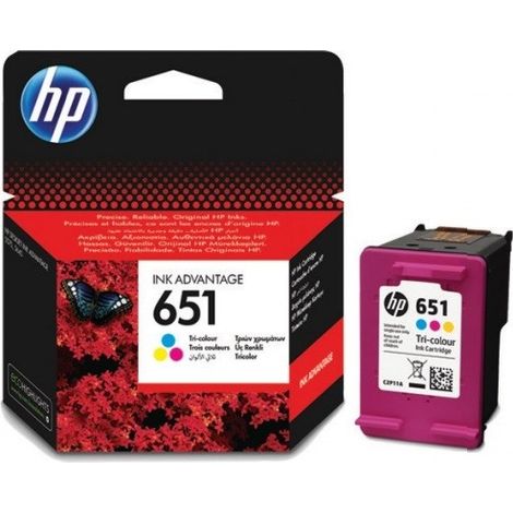 Cartouche d'encre HP 651 tricolore (C2P11AE), CMJ