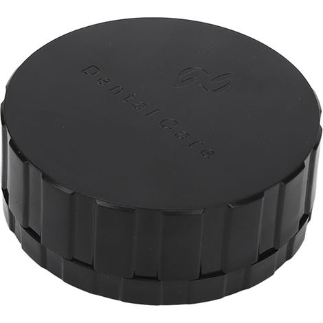 Boîte de rangement ronde et réutilisable noire pour prothèses dentaires avec coussinet de rechange (1/5)