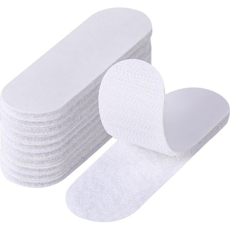 Scratch Autocollant Double Face, 10 Paires 3 x 10 cm, Blanc (1/5)
