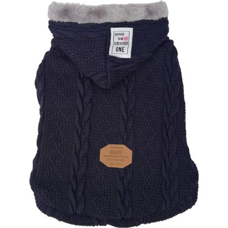 Gestrickte Haustierkleidung: Kapuzenpullover für Hunde und Katzen, weiche und warme Winterkleidung für kleine und mittelgroße Hunde (1/5)