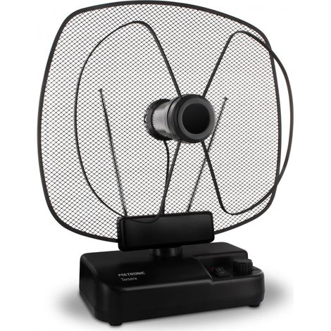 Metronic – Antenne terrestre amplifiée FM/DAB+ 4K 59 dB – Réception numérique optimisée – Grille orientable 160° – Réduction des interférences 4G